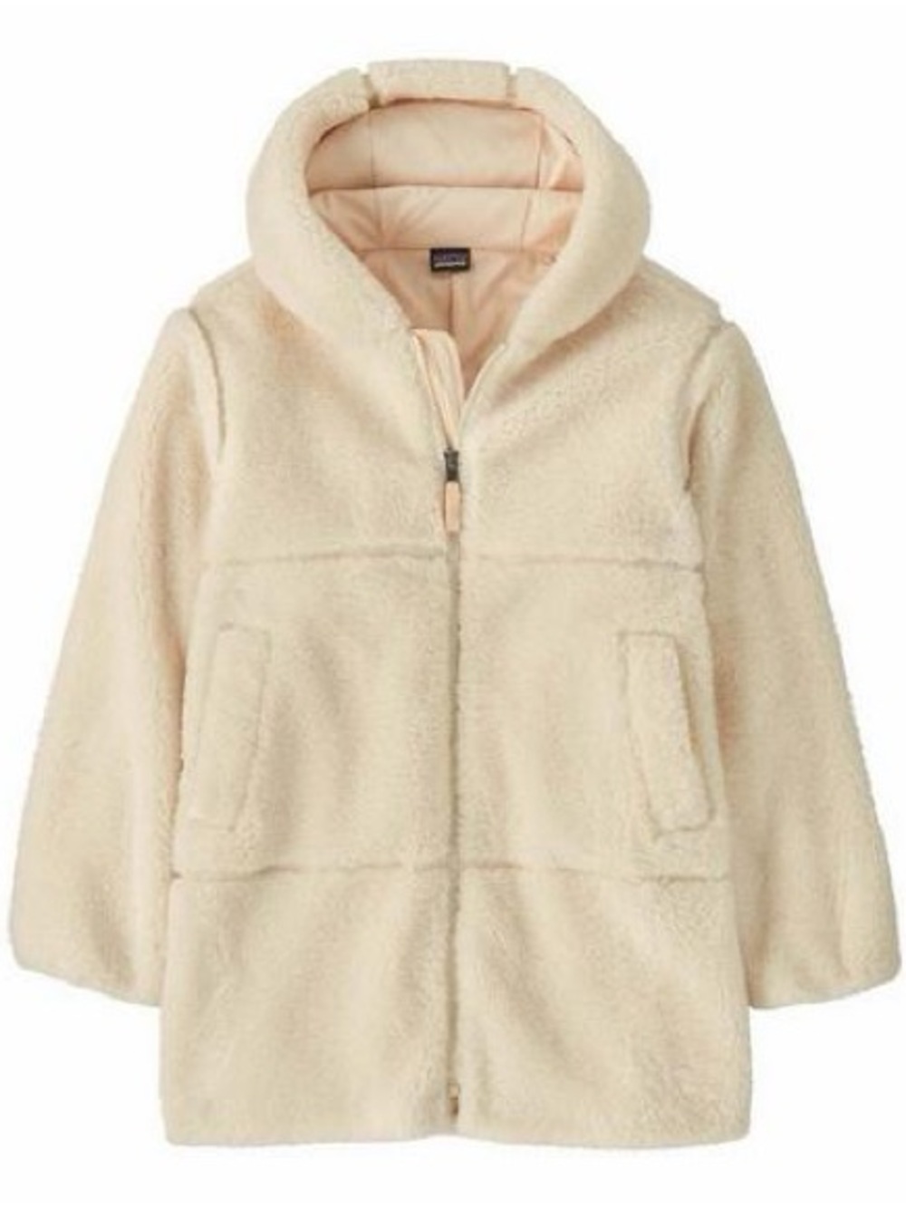 Patagonia Kids Happy Mesa Cream Plush Hooded Jacket Parka Size Large NWT